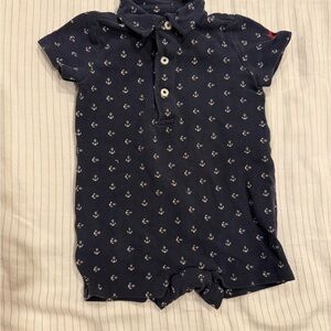 Navy Anchor Polo Romper